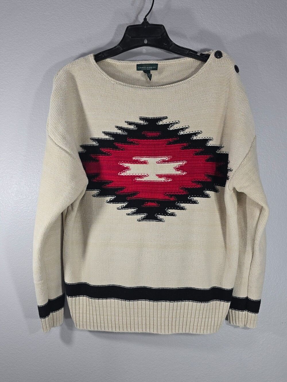 Lauren Jeans Co Size XL Ralph Lauren Southwestern Aztec oversized Sweater AE